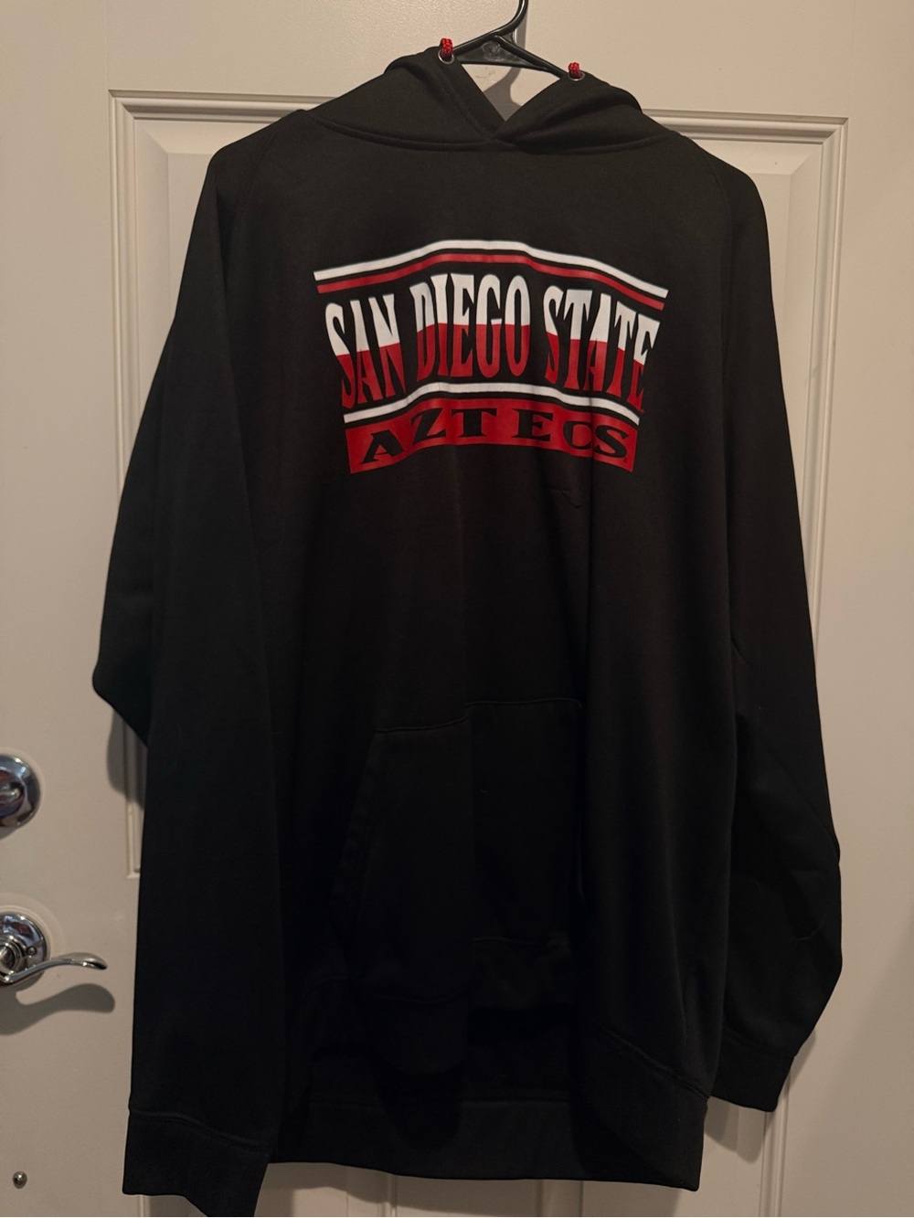 Colosseum Men's Black and Red Hoodie with Drawstring